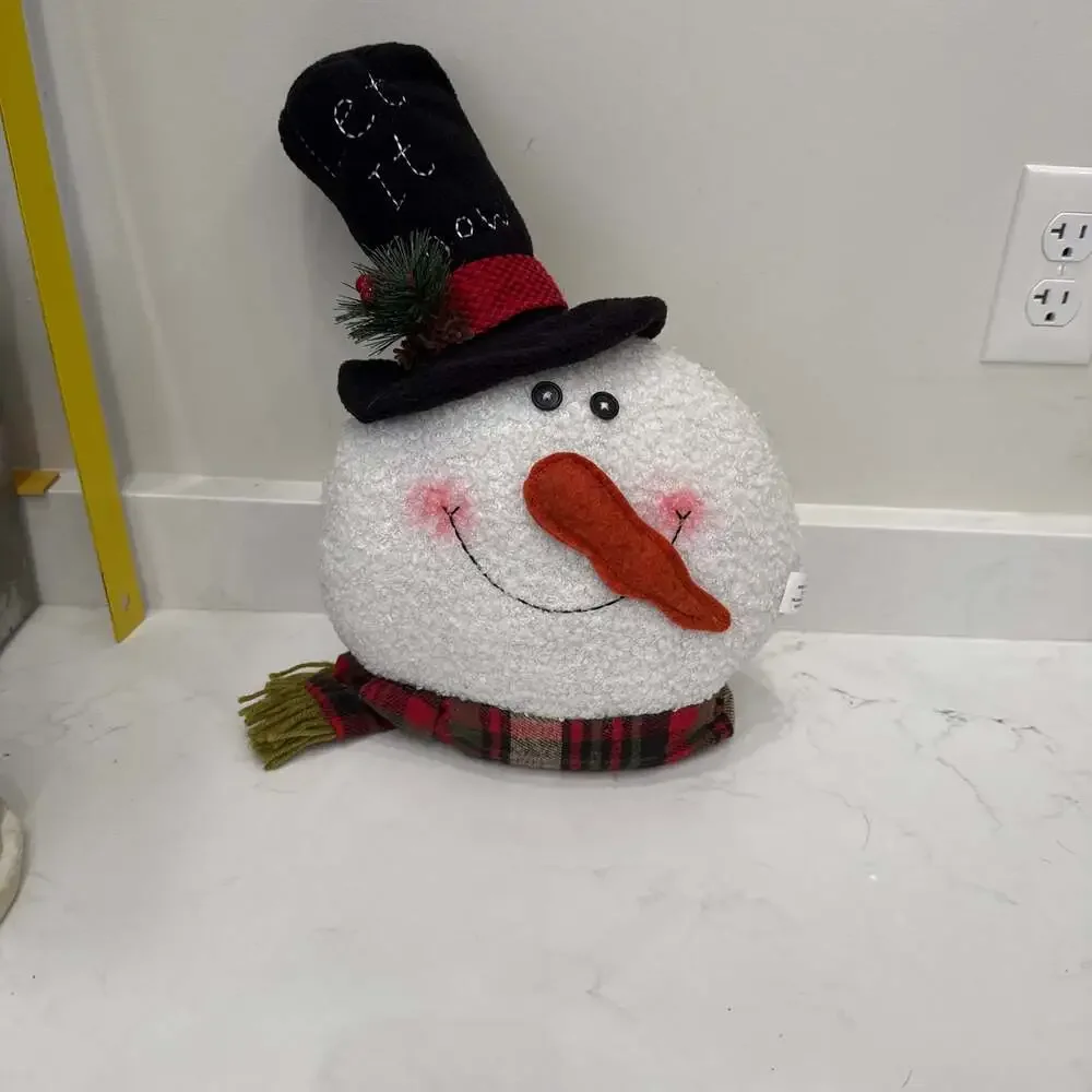 Adorable stuffed snowman w/ top hat